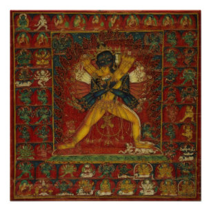 Tibetaans boeddhistische godheid Kalachakra Perfect Poster