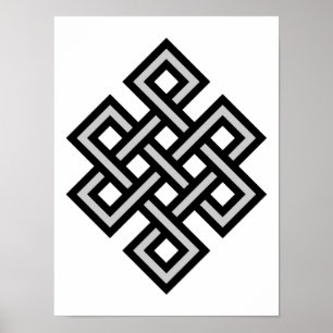 Tibetaans eeuwigdurende knot oneindig symbool reli poster