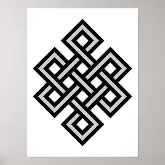 Tibetaans eeuwigdurende knot oneindig symbool reli poster (Voorkant)