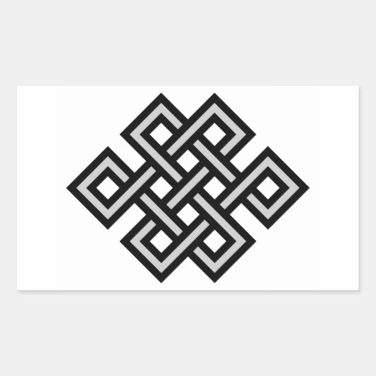 Tibetaans eeuwigdurende knot oneindig symbool reli rechthoekige sticker (Voorkant)