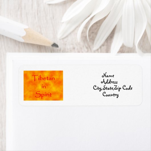 Tibetaans in Spirit-adreslabel Etiket (Insitu)