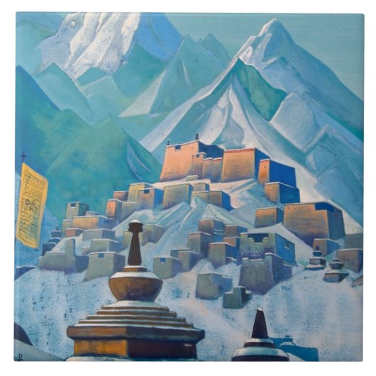 Tibetaans landschap in het Himalaya-gebergte Tegeltje (Voorkant)