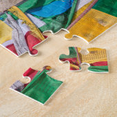 Tibetaans landschap met gebedsvlaggen - Himalaya Legpuzzel (Zijkant)