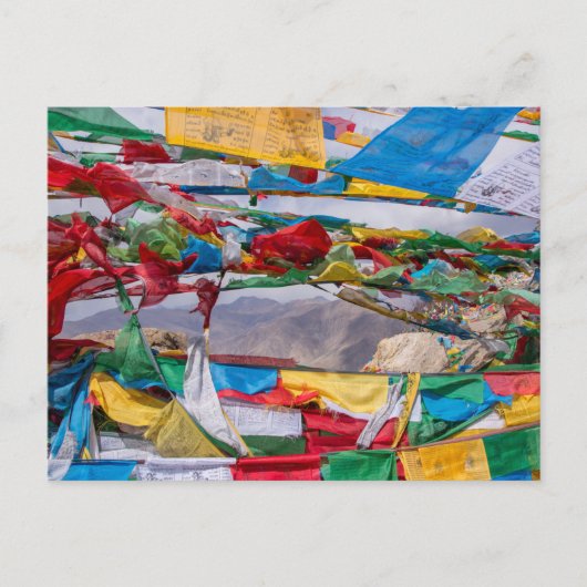 Tibetaans landschap met gebedvlaggen - Himalaya Briefkaart (Voorkant)