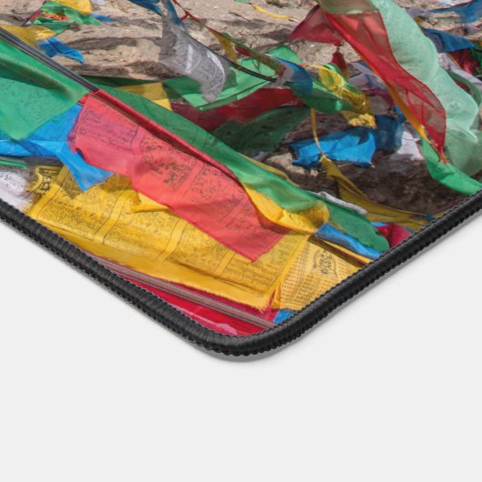 Tibetaans landschap met gebedvlaggen - Himalaya Bureaumat (Hoek)