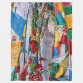 Tibetaans landschap met gebedvlaggen - Himalaya Fleece Deken (Voorkant)