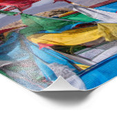 Tibetaans landschap met gebedvlaggen - Himalaya Foto Afdruk (Hoek)