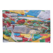Tibetaans landschap met gebedvlaggen - Himalaya Kussensloop (Voorkant)