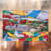 Tibetaans landschap met gebedvlaggen - Himalaya Raamsticker (Vel 2)
