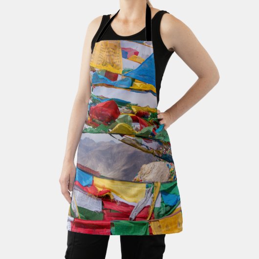 Tibetaans landschap met gebedvlaggen - Himalaya Schort (Insitu)