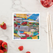 Tibetaans landschap met gebedvlaggen - Himalaya Servet (Insitu)