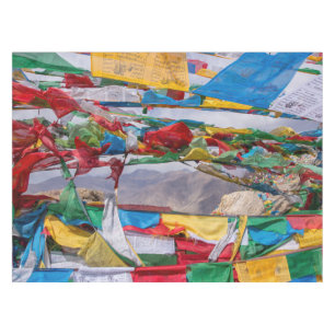 Tibetaans landschap met gebedvlaggen - Himalaya Tafelkleed