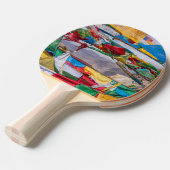 Tibetaans landschap met gebedvlaggen - Himalaya Tafeltennisbatje (Voorkant Gekanteld)