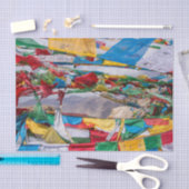 Tibetaans landschap met gebedvlaggen - Himalaya Tissuepapier (Craft)