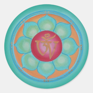 Tibetaans Lotus Mandala Ronde Sticker