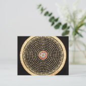 Tibetaans Mandala Art (goud en zwart) Briefkaart (Staand voorkant)