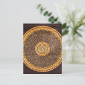 Tibetaans Mandala Art (goud en zwart) Briefkaart (Staand voorkant)