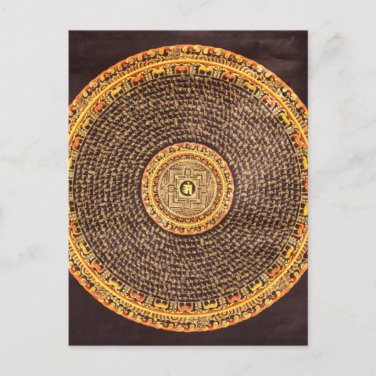 Tibetaans Mandala Art (goud en zwart) Briefkaart (Voorkant)