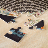 Tibetaans Mandala Art (zwart en goud) Legpuzzel (Zijkant)