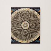 Tibetaans Mandala Art (zwart en goud) Legpuzzel (Verticaal)