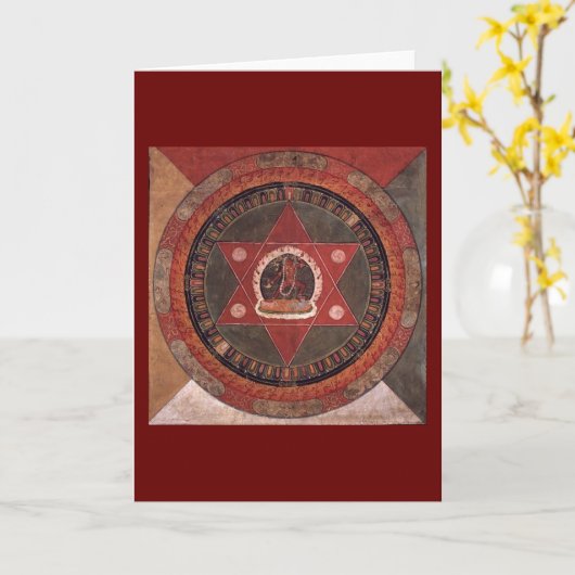 Tibetaans Mandala Kaart (Gele Bloem)