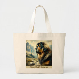 TIBETAANS MASTIFF HOOFD MET BERGBERGEN CANVAS TAS