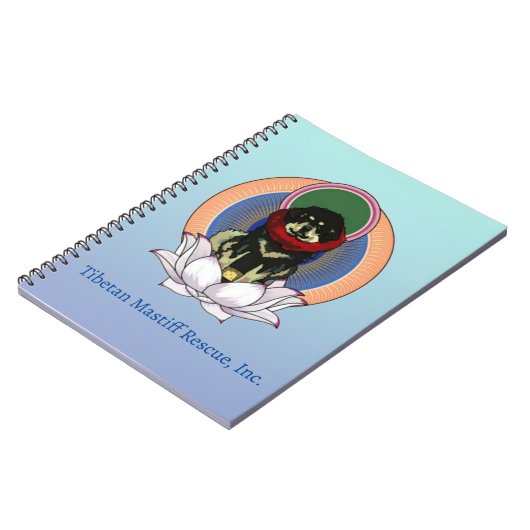 Tibetaans Mastiff Lotus Bloemspiraal Notitieboek (Linkerzijde)