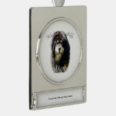 Tibetaans Mastiff Moeder 2 Verzilverd Banner Ornament (Rechts)