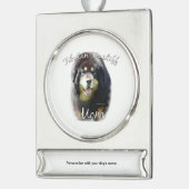 Tibetaans Mastiff Moeder 2 Verzilverd Banner Ornament (Links)