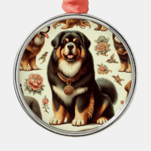 Tibetaans Mastiff Naadloos schilderij Metalen Ornament