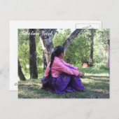 Tibetaans meisje briefkaart (Voorkant / Achterkant)