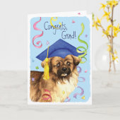 Tibetaans Spaniel Afstuderen Kaart (Gele Bloem)