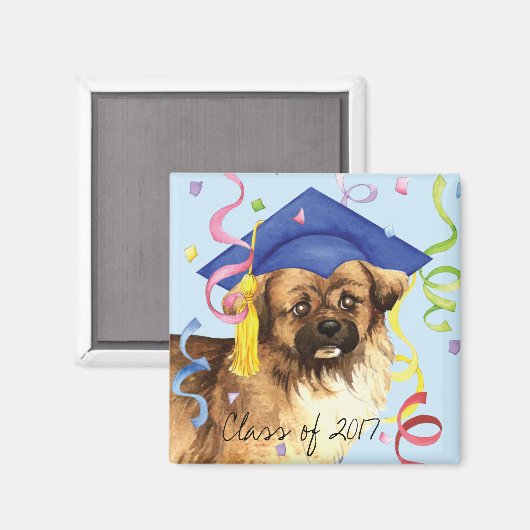 Tibetaans Spaniel Afstuderen Magneet (Voorkant / Achterkant)