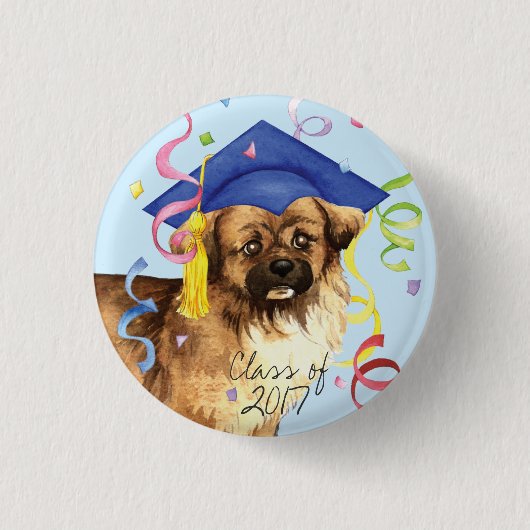 Tibetaans Spaniel Afstuderen Ronde Button 3,2 Cm (Voorkant)
