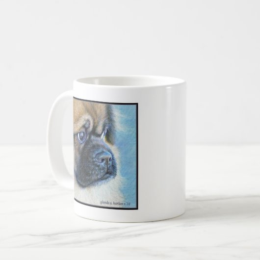 Tibetaans Spaniel Dog Art van Glenda S. Harlan Koffiemok (Voorkant links)
