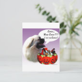 Tibetaans Spaniel Halloween Snoep Briefkaart (Staand voorkant)