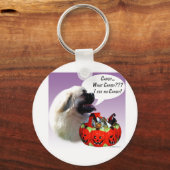 Tibetaans Spaniel Halloween Snoep Sleutelhanger (Voorkant)