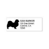 Tibetaans Spaniël Hond Silhouet Retouradres Rubberstempel (Afrduk)