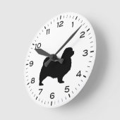 Tibetaans Spaniel Hondenras Silhouette Ronde Klok (Hoek)