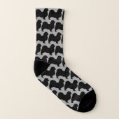 Tibetaans Spaniel Hondenras Silhouettes Pattern Sokken (Rechts - buiten)
