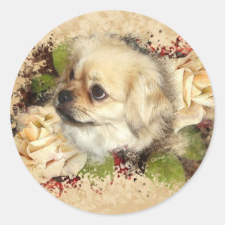 Tibetaans Spaniel Ronde Sticker