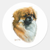 Tibetaans Spaniel Ronde Sticker (Voorkant)