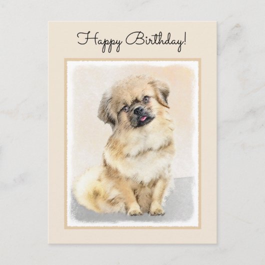 Tibetaans Spaniel Schilderen - Kute Original Dog A Briefkaart (Voorkant)