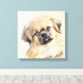 Tibetaans Spaniel Schilderen - Kute Original Dog A Canvas Afdruk (Insitu (Houten vloer))