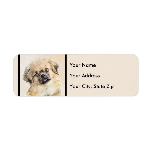 Tibetaans Spaniel Schilderen - Kute Original Dog A Etiket (Voorkant)