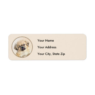 Tibetaans Spaniel Schilderen - Kute Original Dog A Etiket