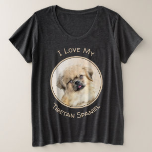 Tibetaans Spaniel Schilderen - Kute Original Dog A Grote Maat T-shirt