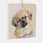 Tibetaans Spaniel Schilderen - Kute Original Dog A Keramisch Ornament (Rechts)