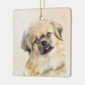 Tibetaans Spaniel Schilderen - Kute Original Dog A Keramisch Ornament (Links)