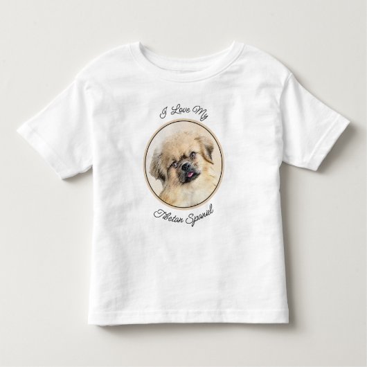 Tibetaans Spaniel Schilderen - Kute Original Dog A Kinder Shirts (Voorkant)